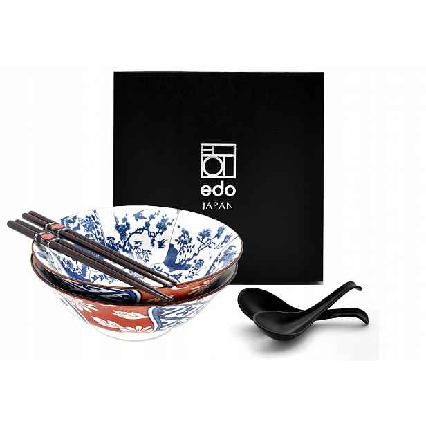 Sada 2 misek s lžícemi a paličkami Ramen Botanica Fukei 1000 ml Box