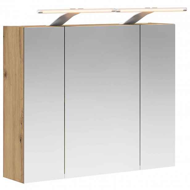 vidaXL Koupelnová zrcadlová skříň Dub artisan 60 x 14,5 x 50 cm