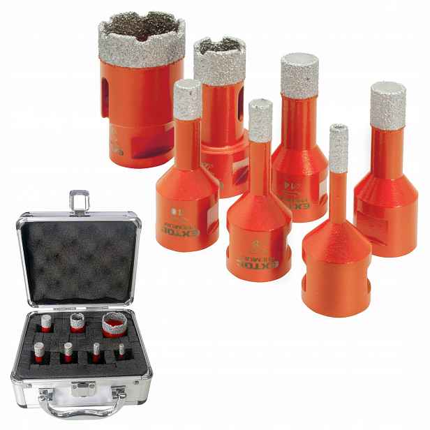 Korunkový Vrták pro glazurový gres Set Děrovačů diamantových korunek M14 6-35 mm