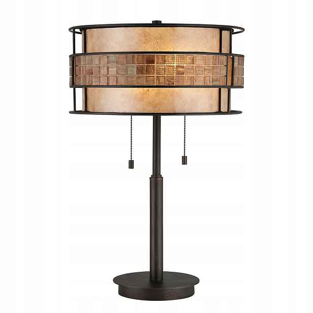 Stolní lampa Laguna mozaika mika hnědá E27 60W Quoizel