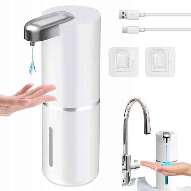 Stylový Bezdotykový Dávkovač Na Tekuté Mýdlo Automatický 380 ml Bílý