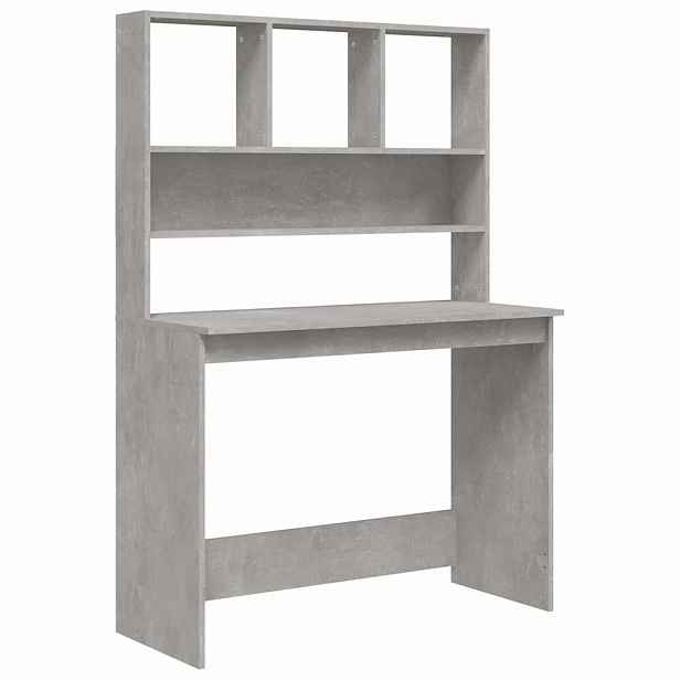 vidaXL Psací stůl s policemi betonově šedý 102 x 45 x 148 cm kompozit