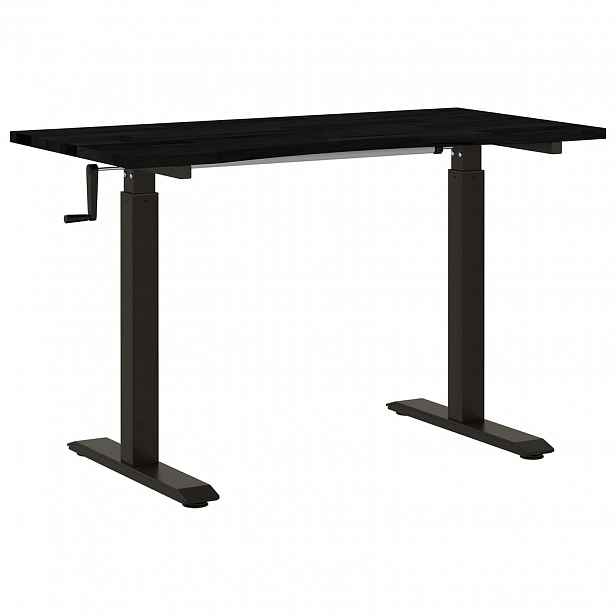 vidaXL Stůl Černá a tmavě hnědá 120 x 60 cm Masivní dubové dřevo