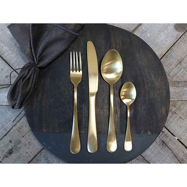 4-dílná zlatá sada příboru Nordique - 23cm Chic Antique