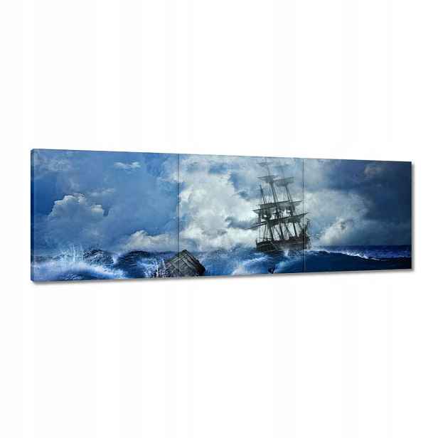 Obrazy 120x40 Bouře Moře Loď Krajina