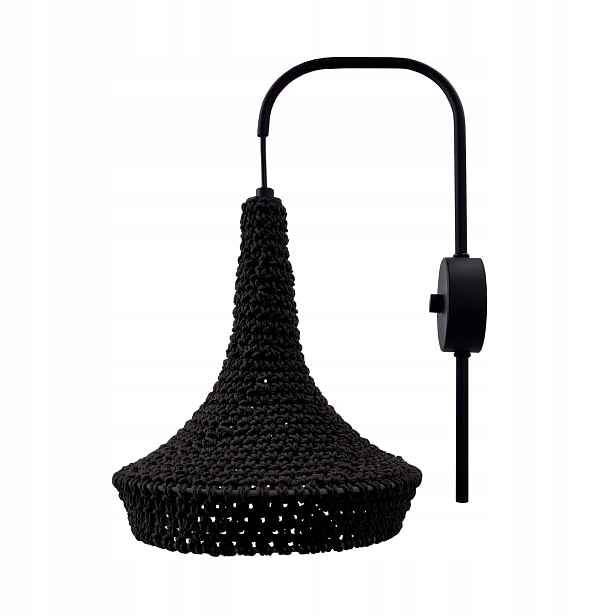 Shilo Mahaka nástěnná lampa boho černá bavlna 1xE27 20W IP20