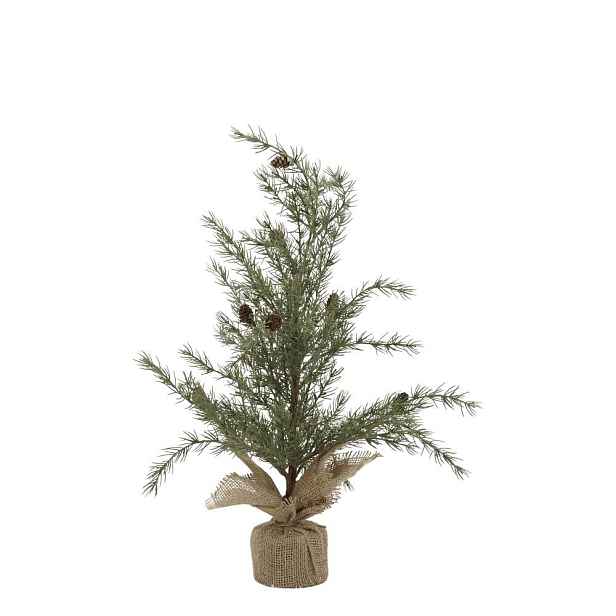 Zelený vánoční borovicový stromek v jutě a se šiškami Pine Tree - 60 cm Chic Antique