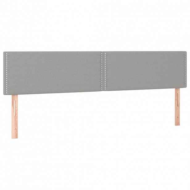 vidaXL Čela postele světle šedá 200 x 5 x 78/88 cm látka