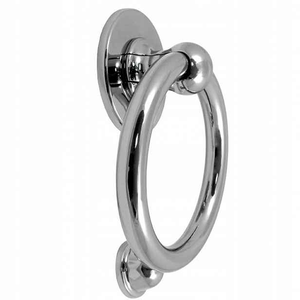 Klepátko na dveře Klasické Masivní Chromované Bull Ring 165mm Era Anglie