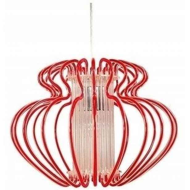 Závěsná lampa červená akrylová E27 Imperia Candellux
