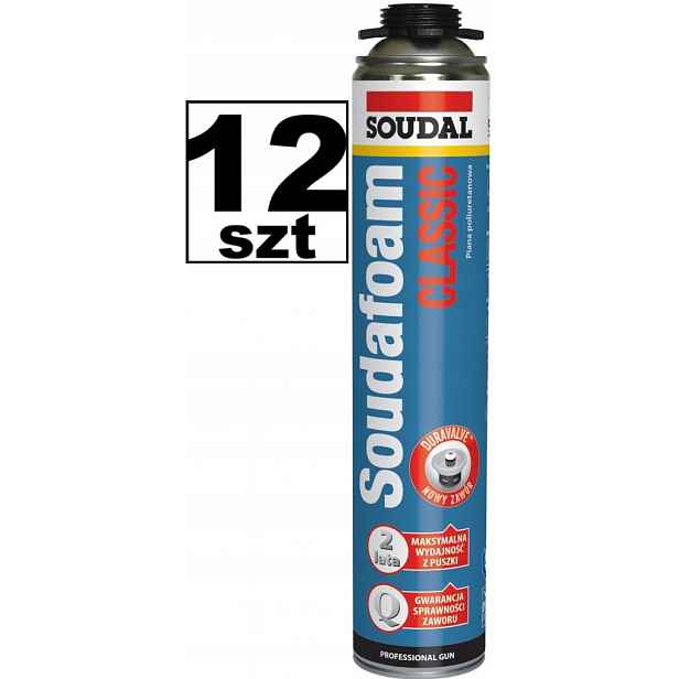 12 Ks Montážní pěna Soudal Classic nízkotlaká 750 ml