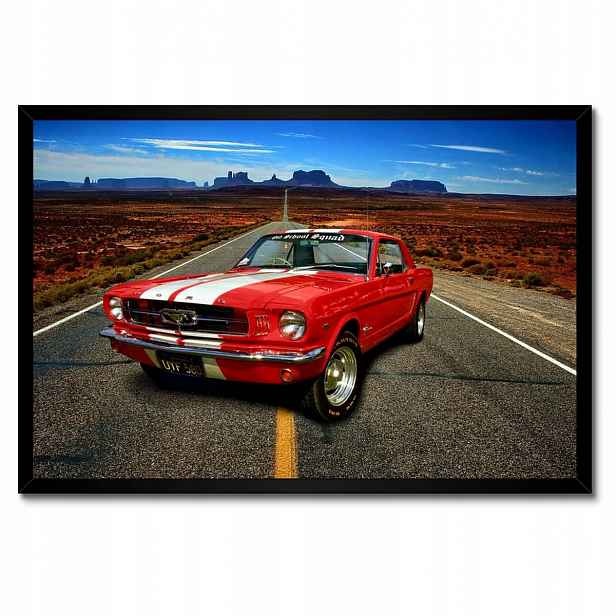 Plakáty v rámu 60x40 Červený Ford Mustang Usa