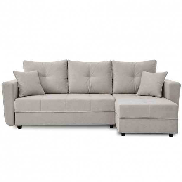 Beautysofa ROHOVÁ ROZKLÁDACÍ POHOVKA Verona s úložným prostorem a univerzální lenoškou, 240 cm, béžová