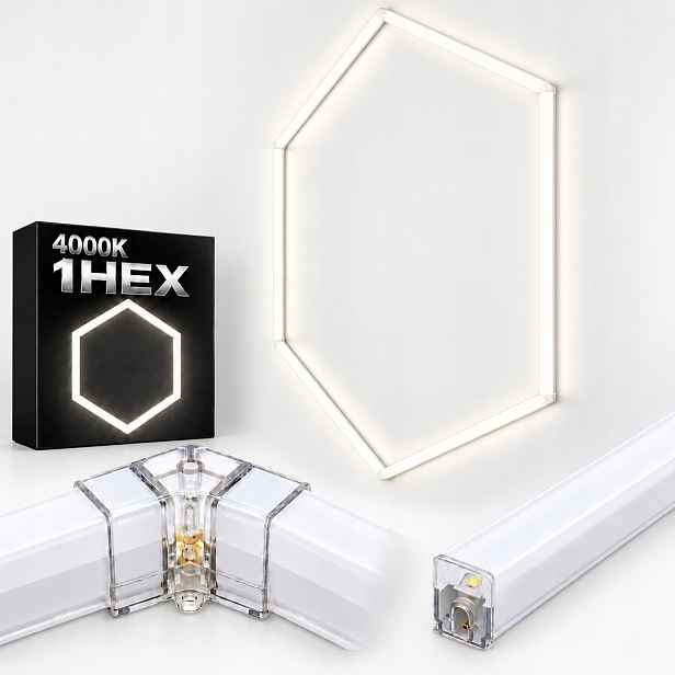 Dílenský stropní svítidlo Led bílý 42W Hexagon 1 4000K 92x79 Cm stropní