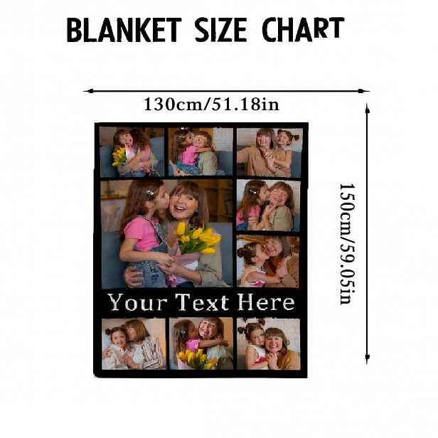 TEMU 1ks Fotobaldachýn s vlastním potiskem, personalizovaný , s 9 fotografiemi a textovou koláží | Polyesterový fleece, digitální tisk, pro všechna