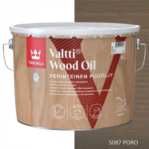 Tikkurila Valtti Wood Oil Olej Na Dřevo 9 L Barva 5087 Poro