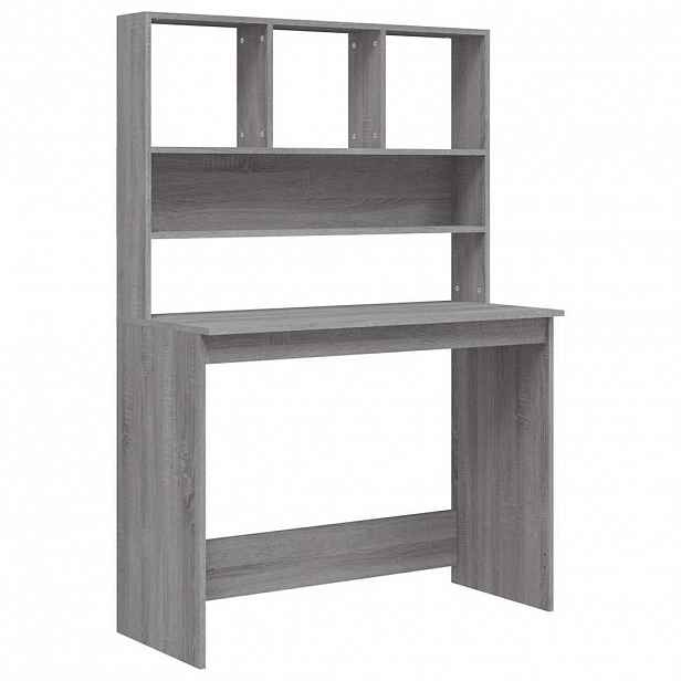 vidaXL Psací stůl s policemi šedý sonoma 102 x 45 x 148 cm kompozit