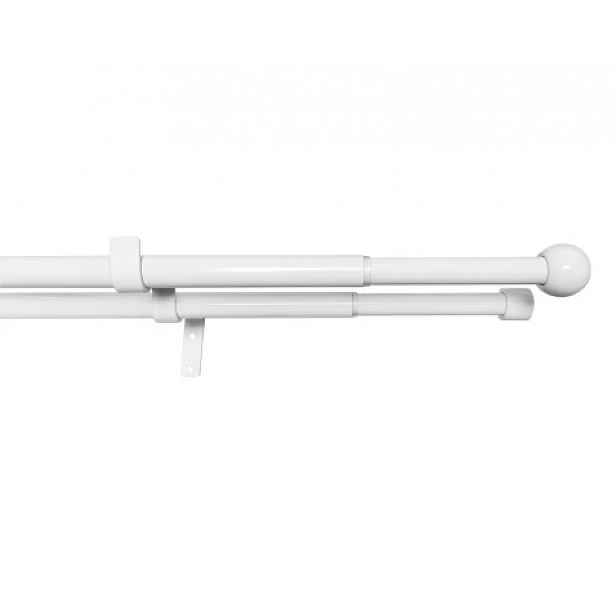 Garnýž dvouřadá Lory 200-350 cm, bílá lesklá