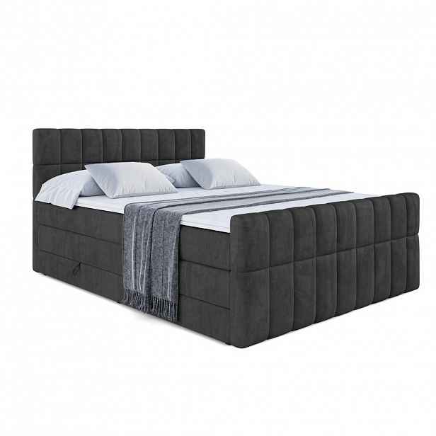 ALTDECOR POSTEL boxspring MIAMI-Z KING – 200 x 200 – H3/H4 – černá