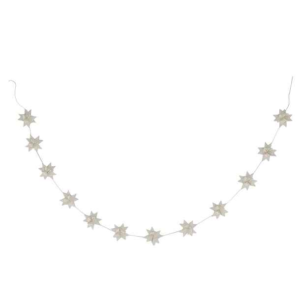 Bílá antik závěsná girlanda s papírovými hvězdami Stars - 160 cm Chic Antique