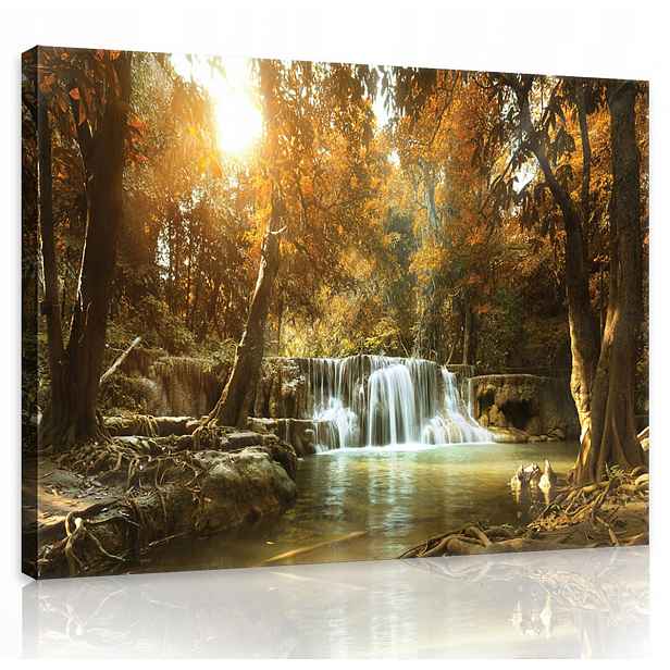Obraz Na Plátně Canvas 80x60 Les Vodopád Pohled