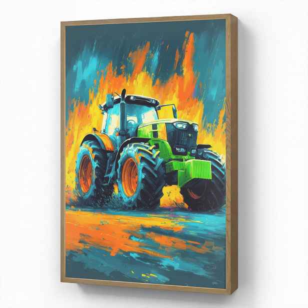 OnlyWow DOBÍJECÍ NOČNÍ LAMPIČKA Abstrakt - Traktor - Zelený 70x100 cm