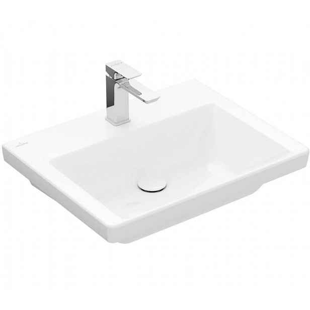 Villeroy & Boch Subway 3.0 - Umyvadlo nábytkové 60x47 cm, bez přepadu, otvor pro baterii, CeramicPlus, Stone White 4A706LRW