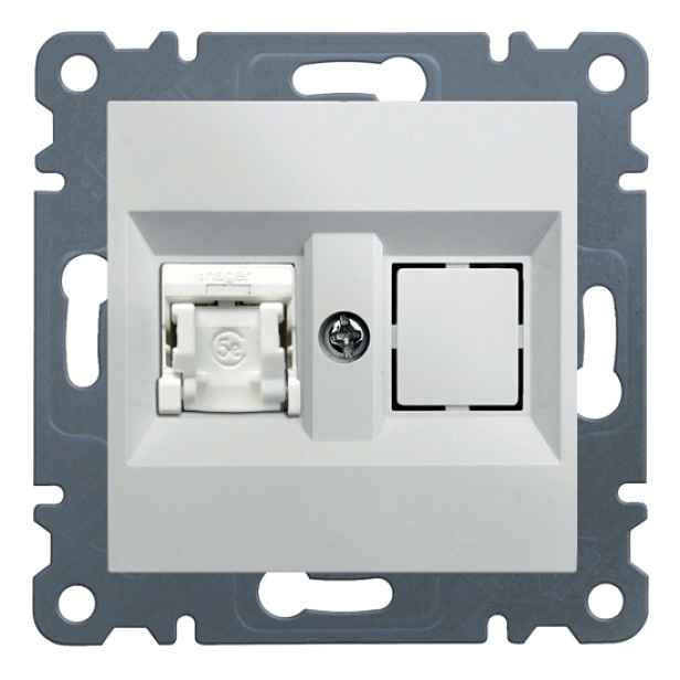 Zásuvka datová Hager lumina CAT6 1× RJ45 UTP nestíněná bílá lesk