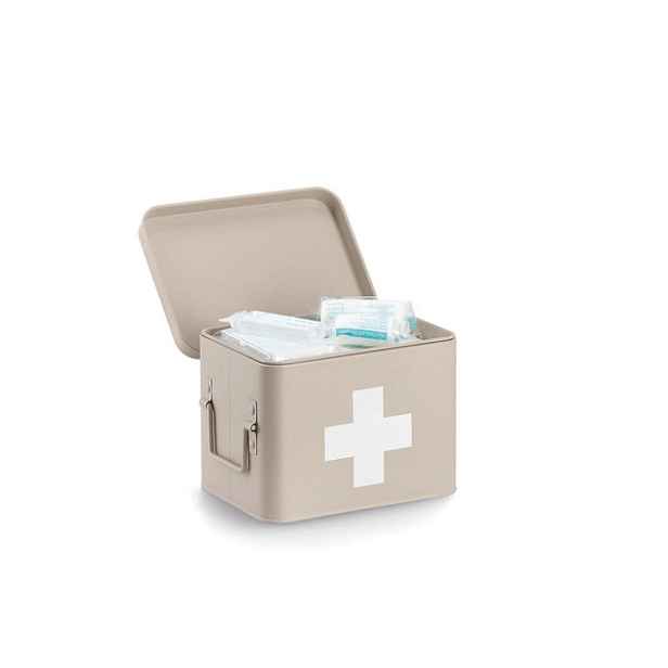 Zeller Present Lékárnička, kovový box na léky, 2v1, béžový, MEDICINE 23x17x16