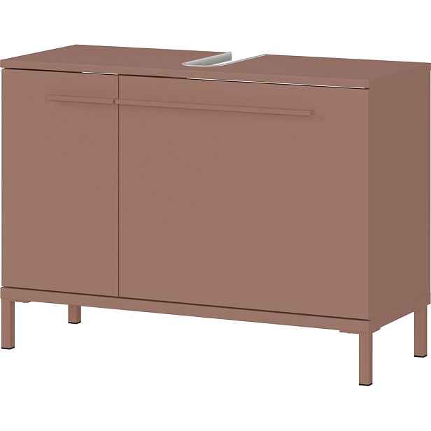 Hnědá matná skříňka pod umyvadlo 80x59 cm Laurino – Germania
