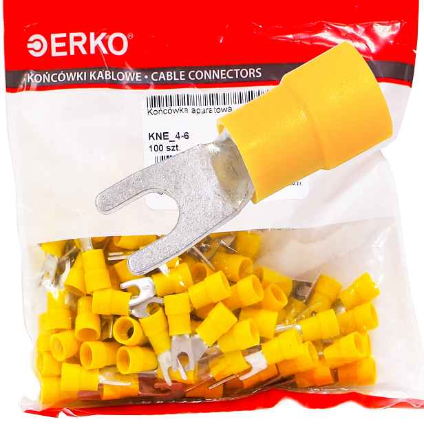 Koncovky vidlice izolované 6 mm M4 100 Ks Erko