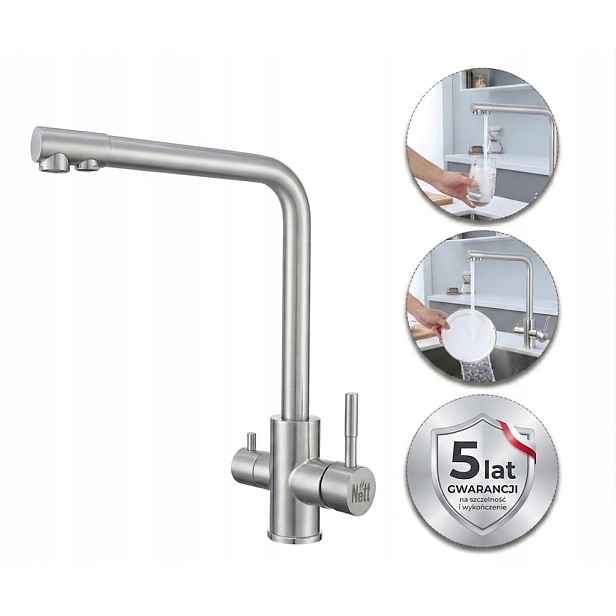 Třícestná kuchyňská baterie pro filtr z nerezové oceli Nett FS-33