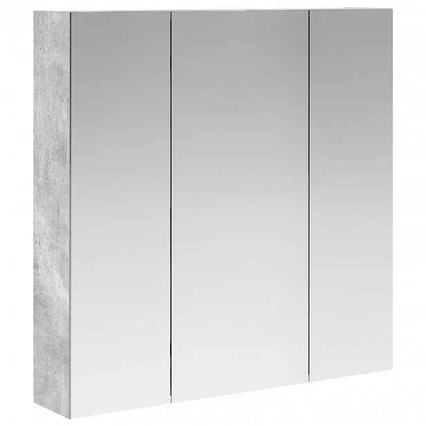 vidaXL Koupelnová zrcadlová skříň Betonově šedá 70 x 14,5 x 70 cm