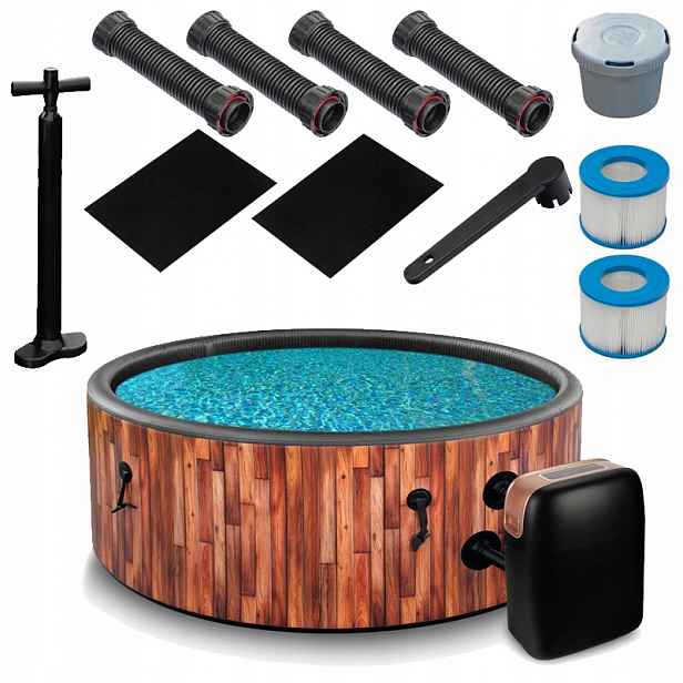 Zahradní Nafukovací Spa Bazén S Hydromasáží Pro Zahradní Pobyt Pro 6 Osob 2026 Teak