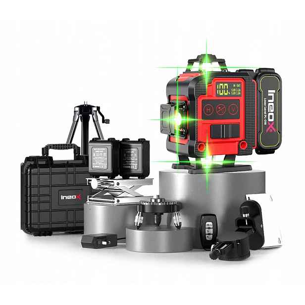 Křížový laser 4D 360 Laserová rovinná vodováha Stativ Zámek PL01R