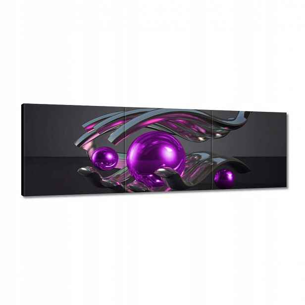 Obrazy 150x50 Fialové koule