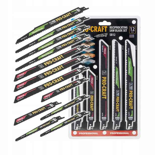 Sada pilových plátků do pily ocasky Procraft S12