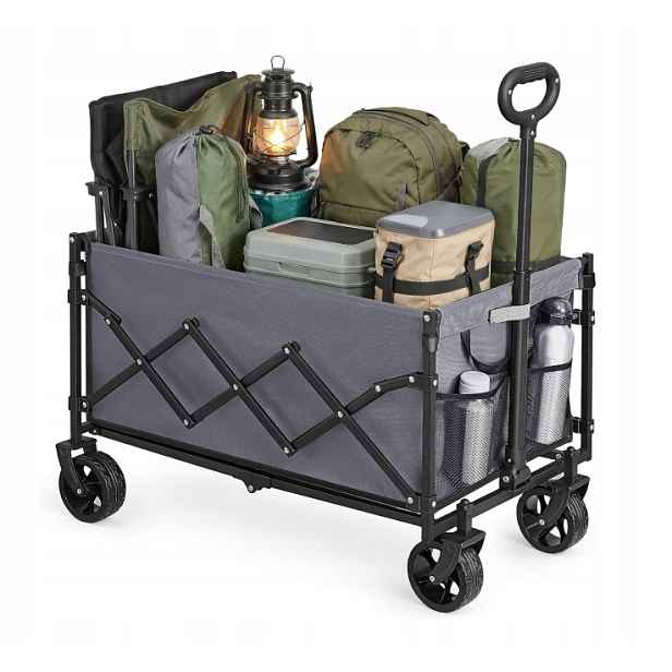 Songmics Skládací přívěs 150 L 150 kg 79,5 x 49,5 x 90,5 cm šedý