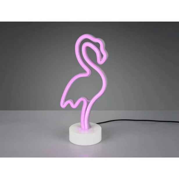 Stolní LED lampa Plameňák, bílá