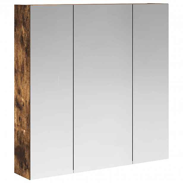 vidaXL Koupelnová zrcadlová skříň Kouřový dub 70 x 14,5 x 70 cm