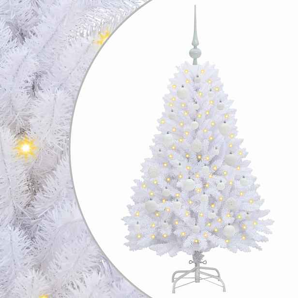 vidaXL Umělý Skládací Vánoční Strom Bílá 120 cm PVC a ocel