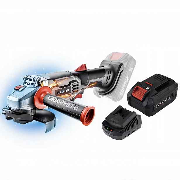 Graphite Úhlová Bruska Energy+ 18V 115MM 58G003 Akumulátor 6AH Napájecí Zdroj