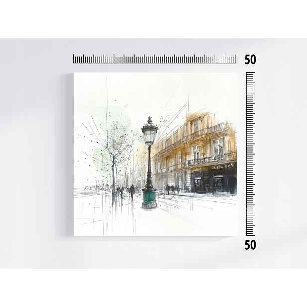 Obraz Na Plátně Canvas Kresba Grafika Město Ulice Lucerna Pohyb 50x50