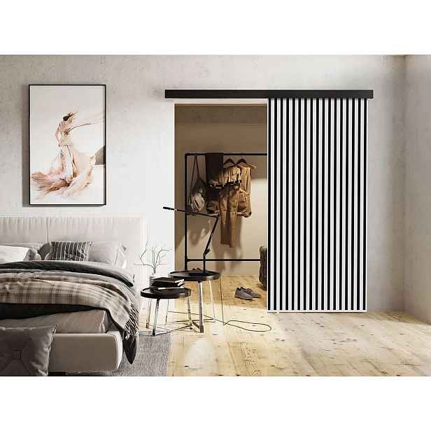 Posuvné interiérové dveře MIDLAND - 90 cm, bílé / černé