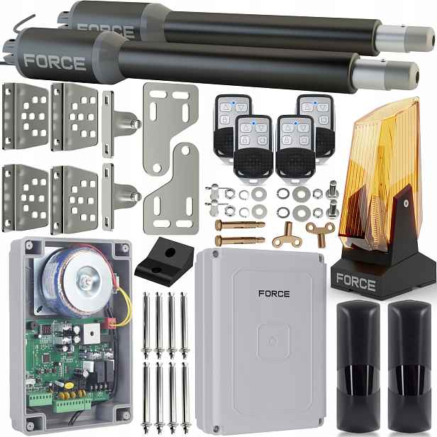 Sada pro dvoukřídlou bránu Force SW200 2x2 m 400 kg, lampa