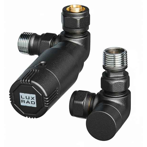 Termostatická sada Axiálně pravá (hlavička vlevo) Luxrad černá matná