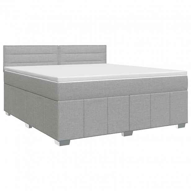 vidaXL Postel boxspring s matrací Světle šedá 140 x 190 cm Textil