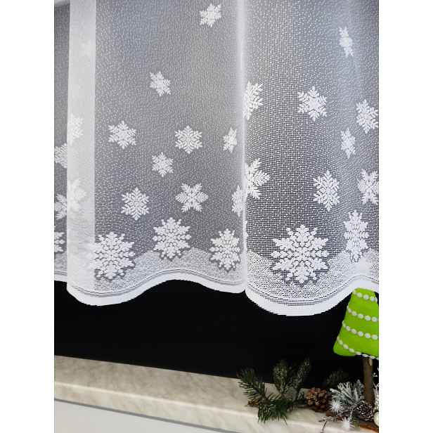 Mg Záclona 36310 sněhové vločky Bílá 350x170 cm hotová obšitá Bt M