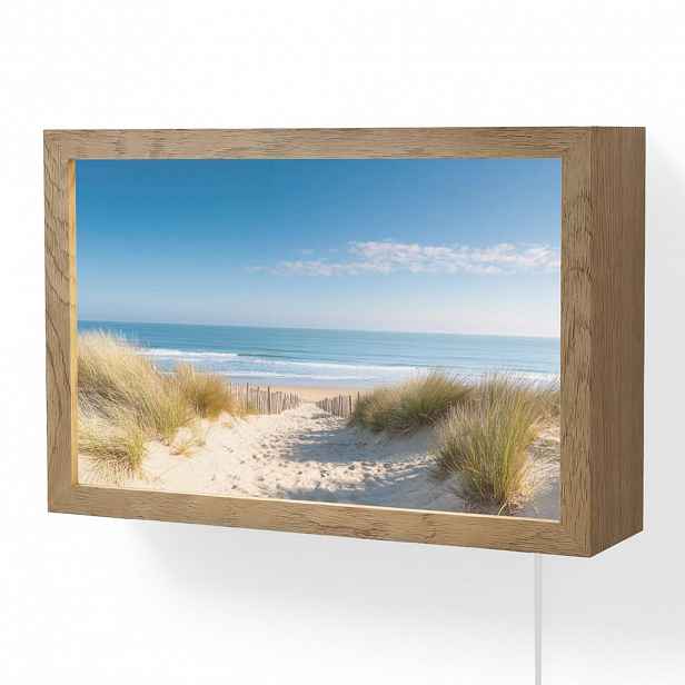 OnlyWow NÁSTĚNNÁ LAMPA Pláž - moře - duny - písek - léto 30x20 cm