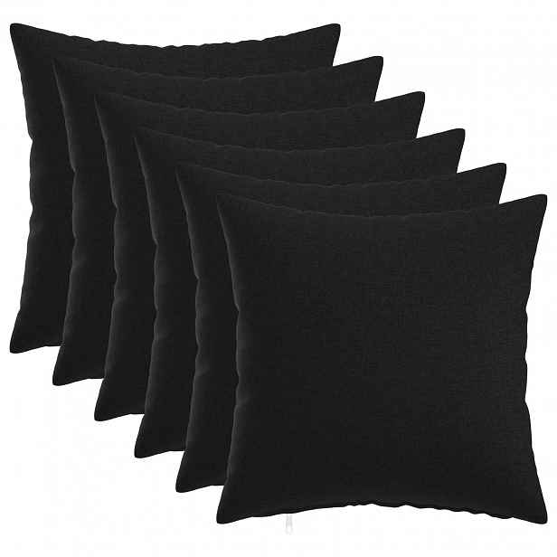 vidaXL Povlak na polštář 6 ks HEERLEN Černá 35 x 35 cm Textil